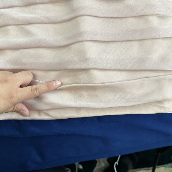 MONIQUE LHUILLIER Bridesmaid Ruched Fitted Light Pink Strapless Sheath 14 *flaws - Picture 3 of 7